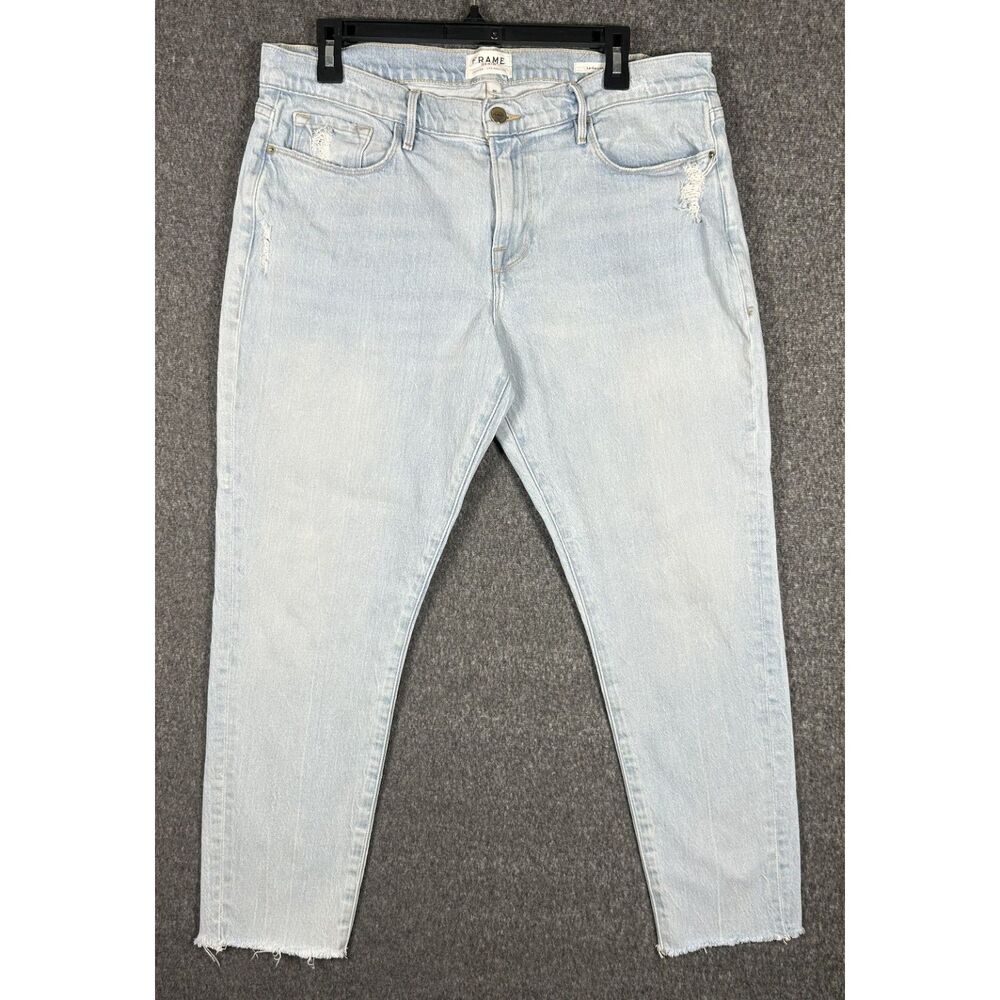 FRAME Denim "Le Garcon" Distressed Boyfriend Jeans - Size 31